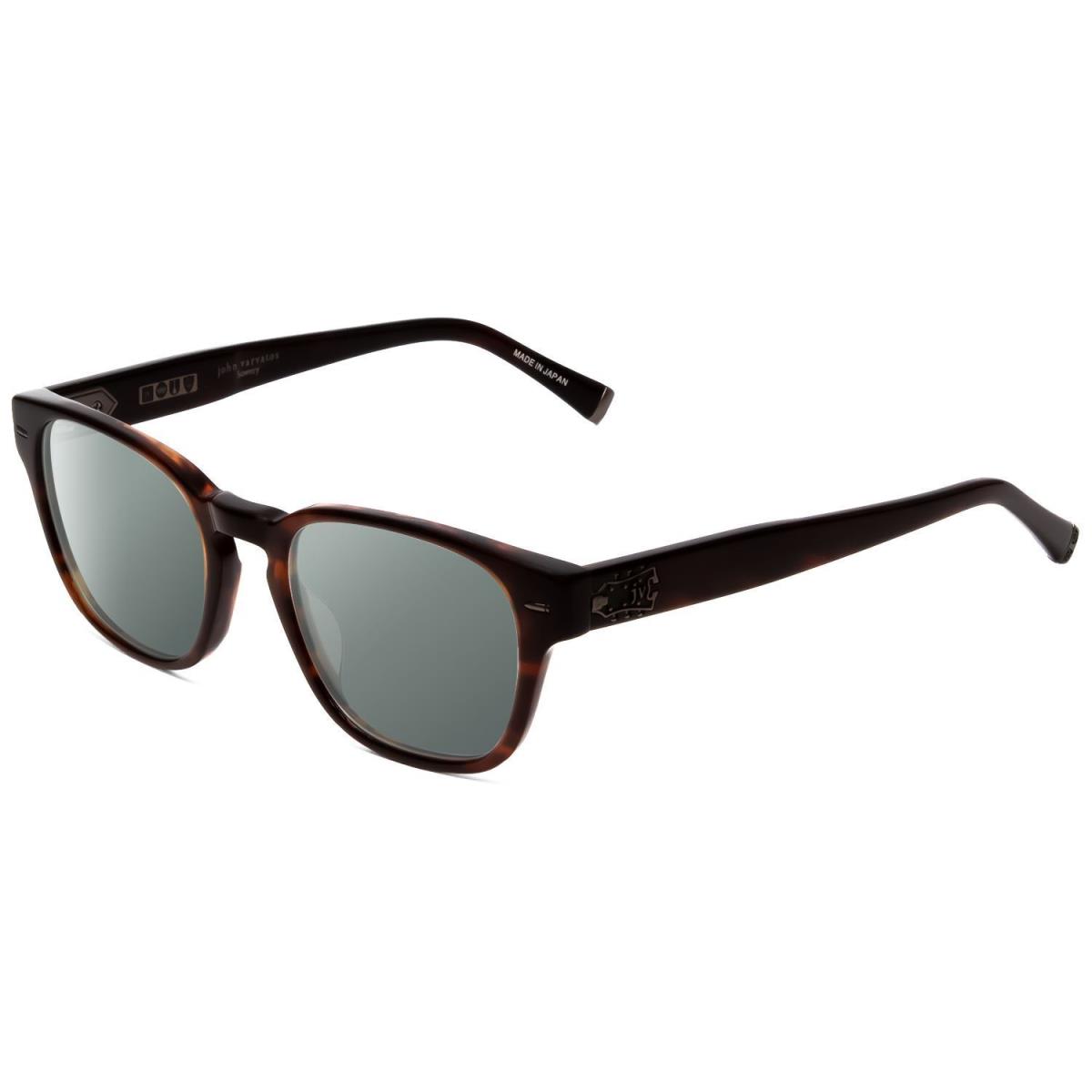 John Varvatos V369 Classic Designer Polarized Sunglasses in Brown 51mm 4 Options - Frame: Multicolor, Lens: Smoke Grey Polar