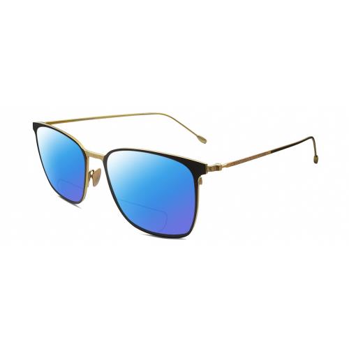 John Varvatos V524 Unisex Polarized Bifocal Sunglasses Black Gold 57mm 41 Option - Frame: Multicolor, Lens: Blue Mirror