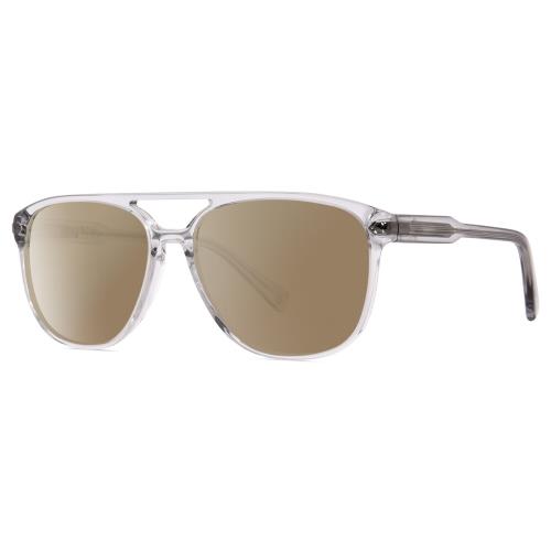 John Varvatos VJV424 Unisex Polarized Sunglasses Crystal Smoke Grey 56 mm 4 Opt Amber Brown Polar