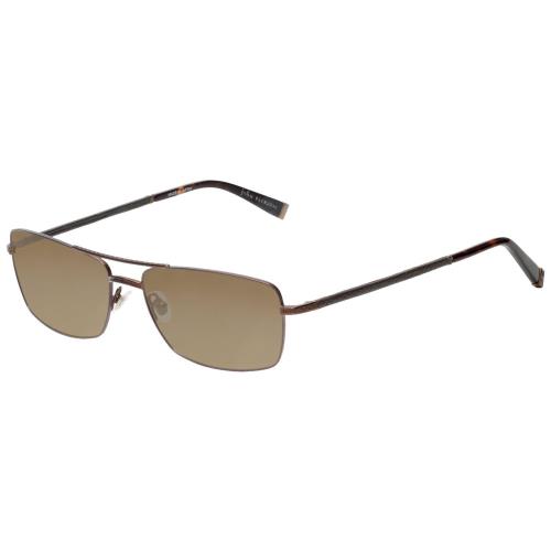 John Varvatos V148 Mens Polarized Sunglass Choose Lens Classic Antique Brown 60 Amber Brown Polar