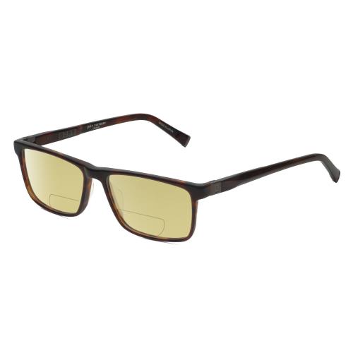 John Varvatos V404 Unisex Polarized Bifocal Sunglass Brown Tortoise Havana 56 mm Yellow