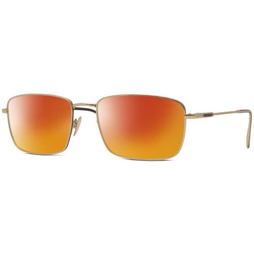 John Varvatos V184 Unisex Designer Polarized Sunglasses in Gold Black 54mm 4 Opt Red Mirror Polar