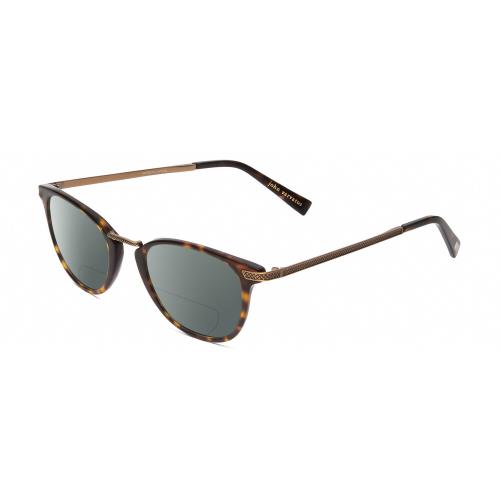 John Varvatos V372 Unisex Polarized Bifocal Sunglasses Tortoise Havana Gold 48mm Grey