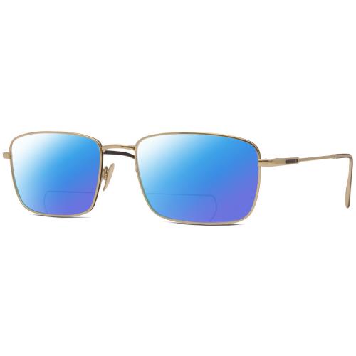 John Varvatos V184 Unisex Polarized Bifocal Sunglasses Gold Black 54mm 41 Option - Frame: Multicolor, Lens: Blue Mirror