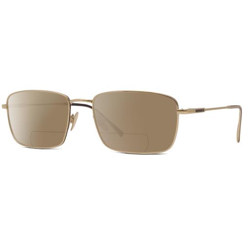 John Varvatos V184 Unisex Polarized Bifocal Sunglasses Gold Black 54mm 41 Option Brown