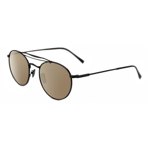 John Varvatos V547 Unisex Pilot Designer Polarized Sunglasses Black 52mm 4 Opt Amber Brown Polar