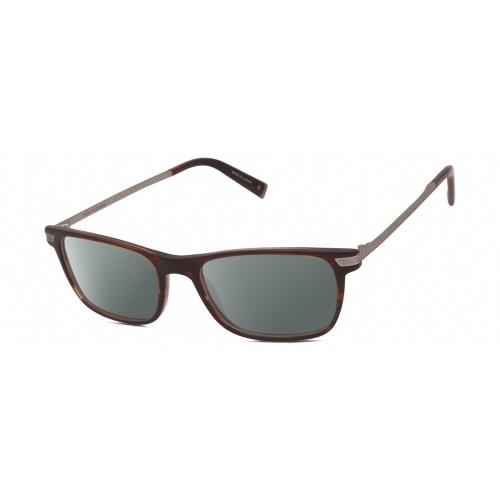 John Varvatos V412 Unisex Polarized Sunglasses Crystal Brown Silver 57 mm 4 Opt Smoke Grey Polar