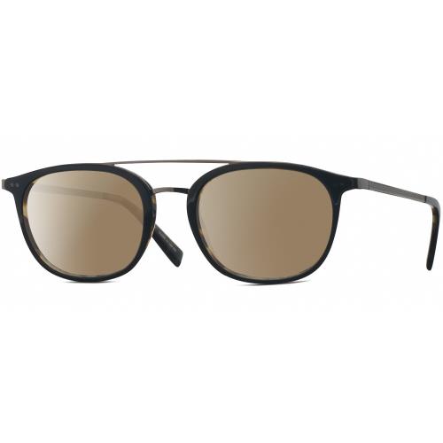 John Varvatos V378 Unisex Polarized Sunglasses Black Brown Tortoise 49 mm 4 Opt Amber Brown Polar