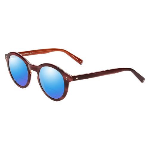 John Varvatos V519 Unisex Polarized Bi-focal Sunglasses in Crystal Red Horn 47mm