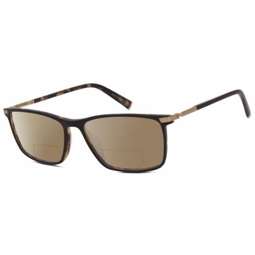 John Varvatos V408 Unisex Polarized Bifocal Sunglass Black Tortoise 58mm 41 Opt - Frame: Multicolor, Lens: Green Mirror