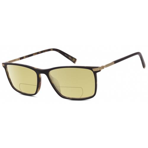 John Varvatos V408 Unisex Polarized Bifocal Sunglass Black Tortoise 58mm 41 Opt Yellow