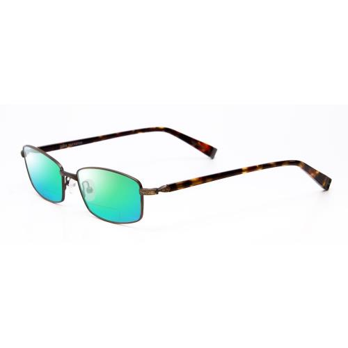 John Varvatos V150-GOL Polarized Bi-focal Sunglasses 41 Option Antique Gold 56mm Green Mirror