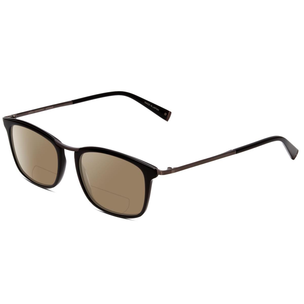 John Varvatos V375 Polarized Bi-focal Sunglasses in Black Gun Metal Silver 53 mm Brown