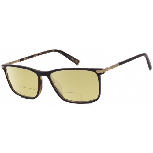 John Varvatos V408 Unisex Polarized Bifocal Sunglasses Brown Tortoise Black 58mm Yellow