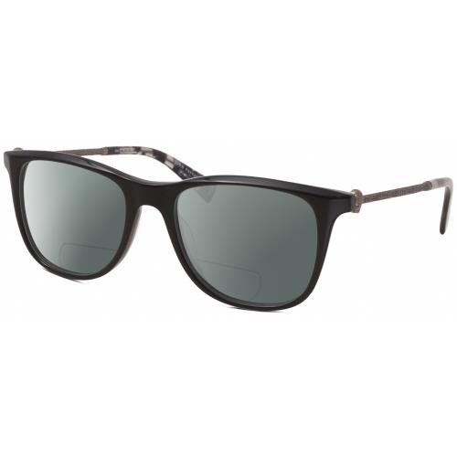 John Varvatos V418 Unisex Polarized Bifocal Sunglasses Black Gunmetal Skull 52mm Grey