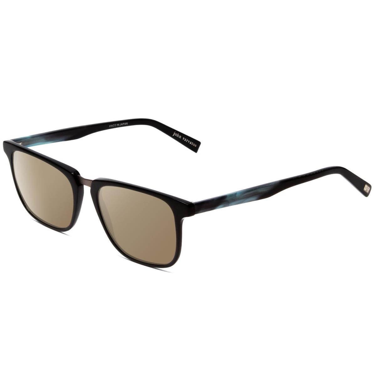 John Varvatos V373 Unisex Designer Polarized Sunglasses Black Blue 54mm 4 Option Amber Brown Polar