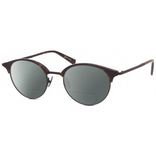 John Varvatos V407 Unisex Polarized Bifocal Sunglasses Brown Tortoise Black 50mm Grey