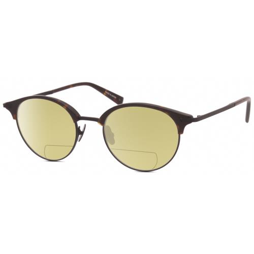 John Varvatos V407 Unisex Polarized Bifocal Sunglasses Brown Tortoise Black 50mm Yellow