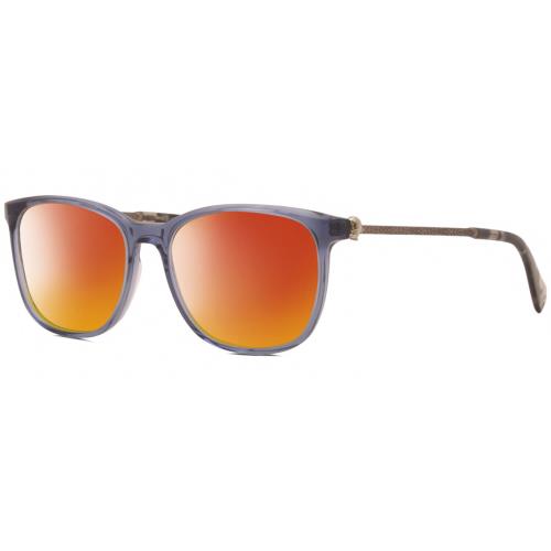 John Varvatos V419 Unisex Polarized Sunglasses Blue Crystal Gunmetal 54 mm 4 Opt Red Mirror Polar