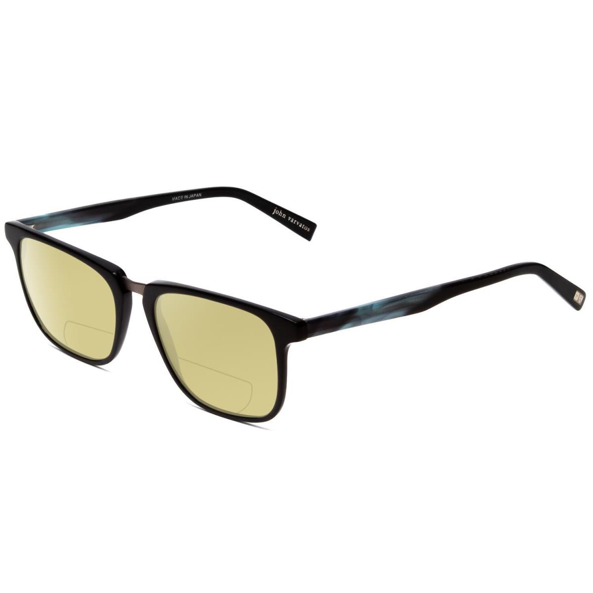 John Varvatos V373 Polarized Bi-focal Sunglasses Black Marble Blue 54 mm Options Yellow