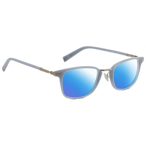 John Varvatos V405 Unisex Designer Polarized Sunglasses Blue Gunmetal 48mm 4 Opt - Frame: Multicolor, Lens: Blue Mirror Polar