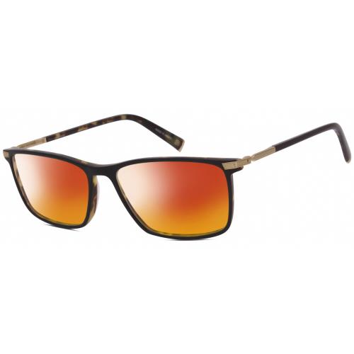 John Varvatos V408 Unisex Polarized Sunglasses Brown Tortoise Havana 58mm 4 Opt Red Mirror Polar