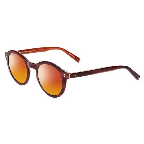 John Varvatos V519 Unisex Polarized Sunglasses 4 Options in Red Horn Marble 47mm Red Mirror Polar