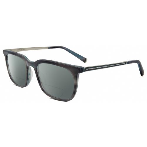 John Varvatos V411 Unisex Polarized Bifocal Sunglasses in Grey Blue Marble 51 mm Grey