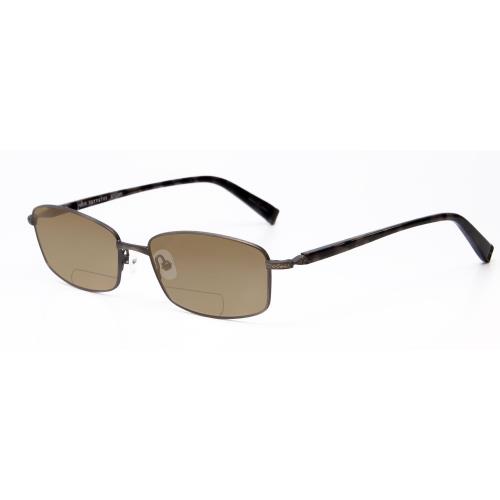 John Varvatos V150-GUN Polarized Bi-focal Sunglasses 41 Options Gun Metal 56 mm Brown