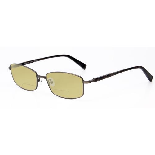 John Varvatos V150-GUN Polarized Bi-focal Sunglasses 41 Options Gun Metal 56 mm Yellow