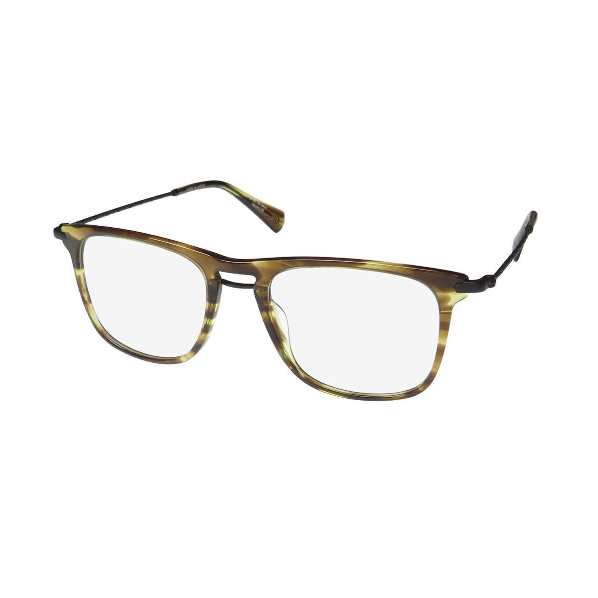 John Varvatos VJV420 Eyewear Square Mens Plastic Green Olive Horn Full-rim