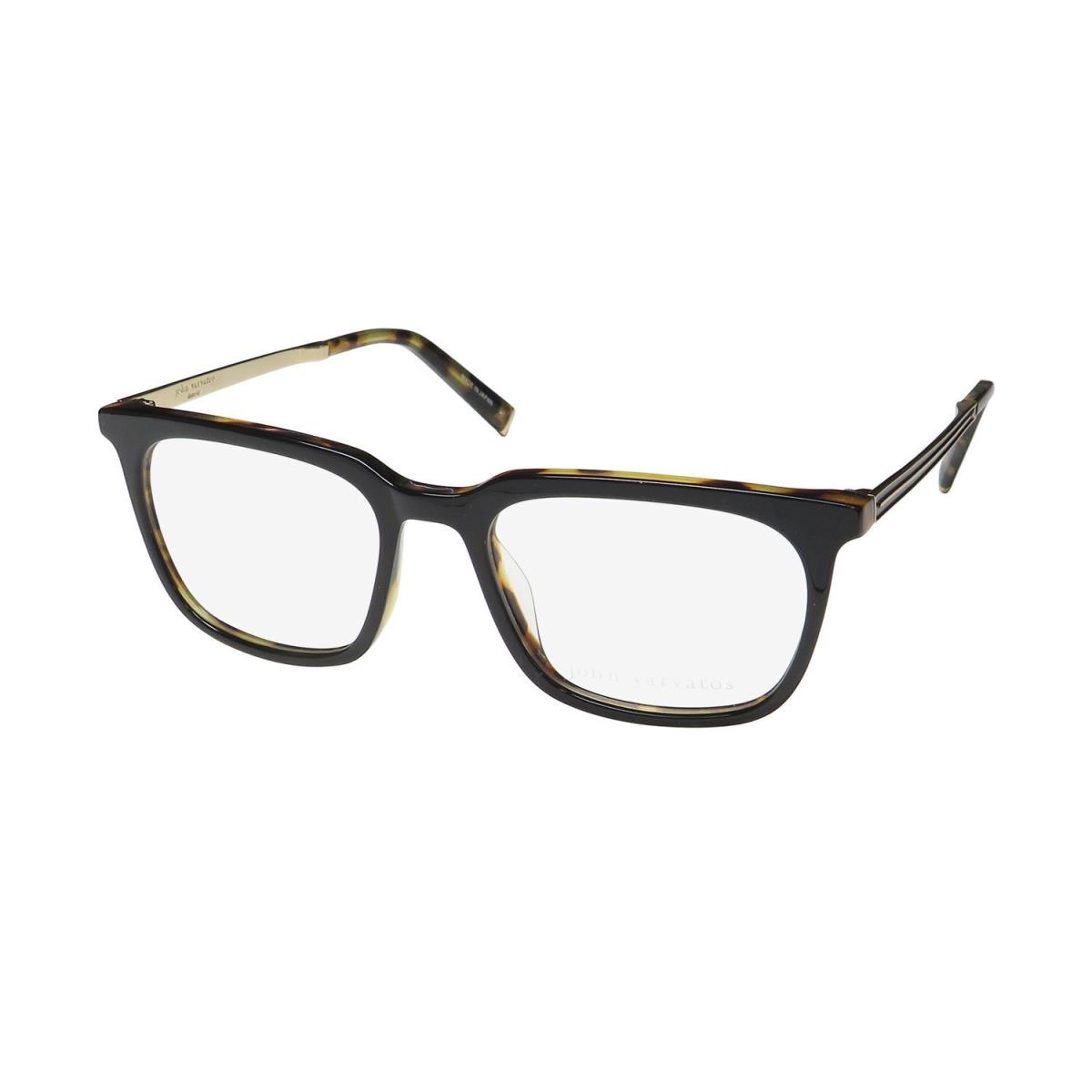 John Varvatos V411 Eyewear Plastic Black Square Mens Full-rim 51-18-145