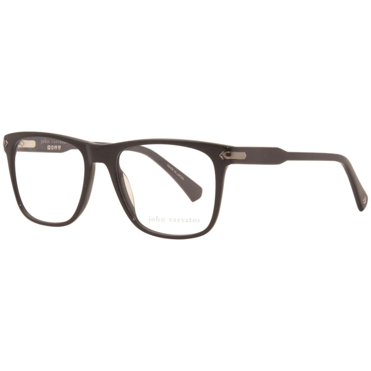 John Varvatos VJV422 Eyeglasses Men`s Black Full Rim Square Optical Frame 54mm