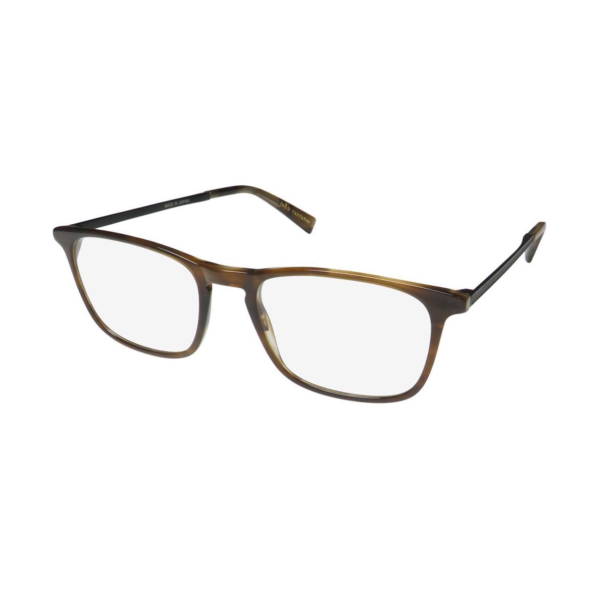 John Varvatos V370 Eyeglasses Square Full-rim Plastic Mens Japan Brown Brown