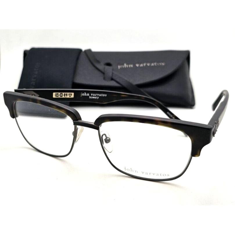 John Varvatos Clubmaster Eyeglasses V153 54-16 Tortoise Gunmetal Frames