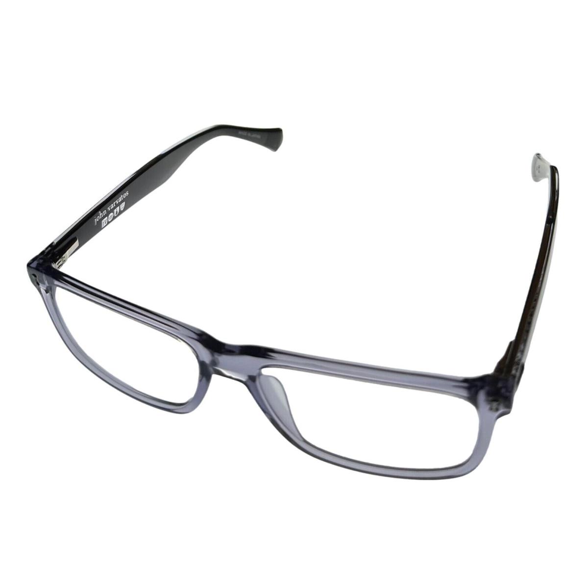 John Varvatos Rectangle Mens Smoke Eyewear Plastic Frame V417. 56mm