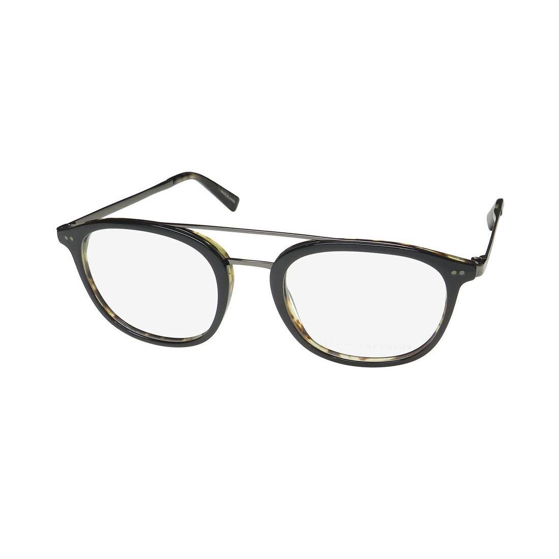 John Varvatos V378 Eyeglasses Mens 49-19-145 Black/ Tortoise Black Square