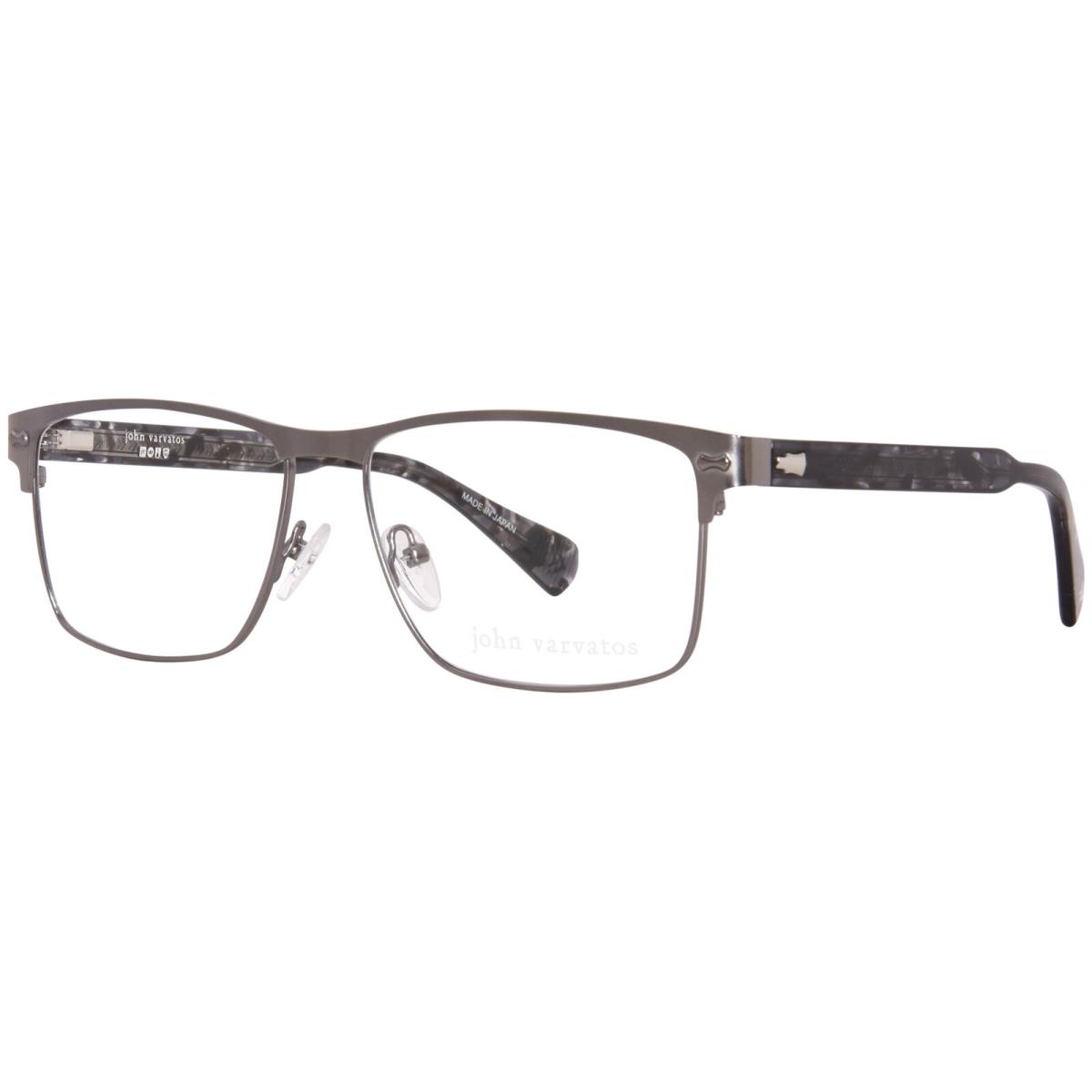 John Varvatos VJV194 Eyeglasses Frame Men`s Gunmetal Full Rim Square Shape 55mm