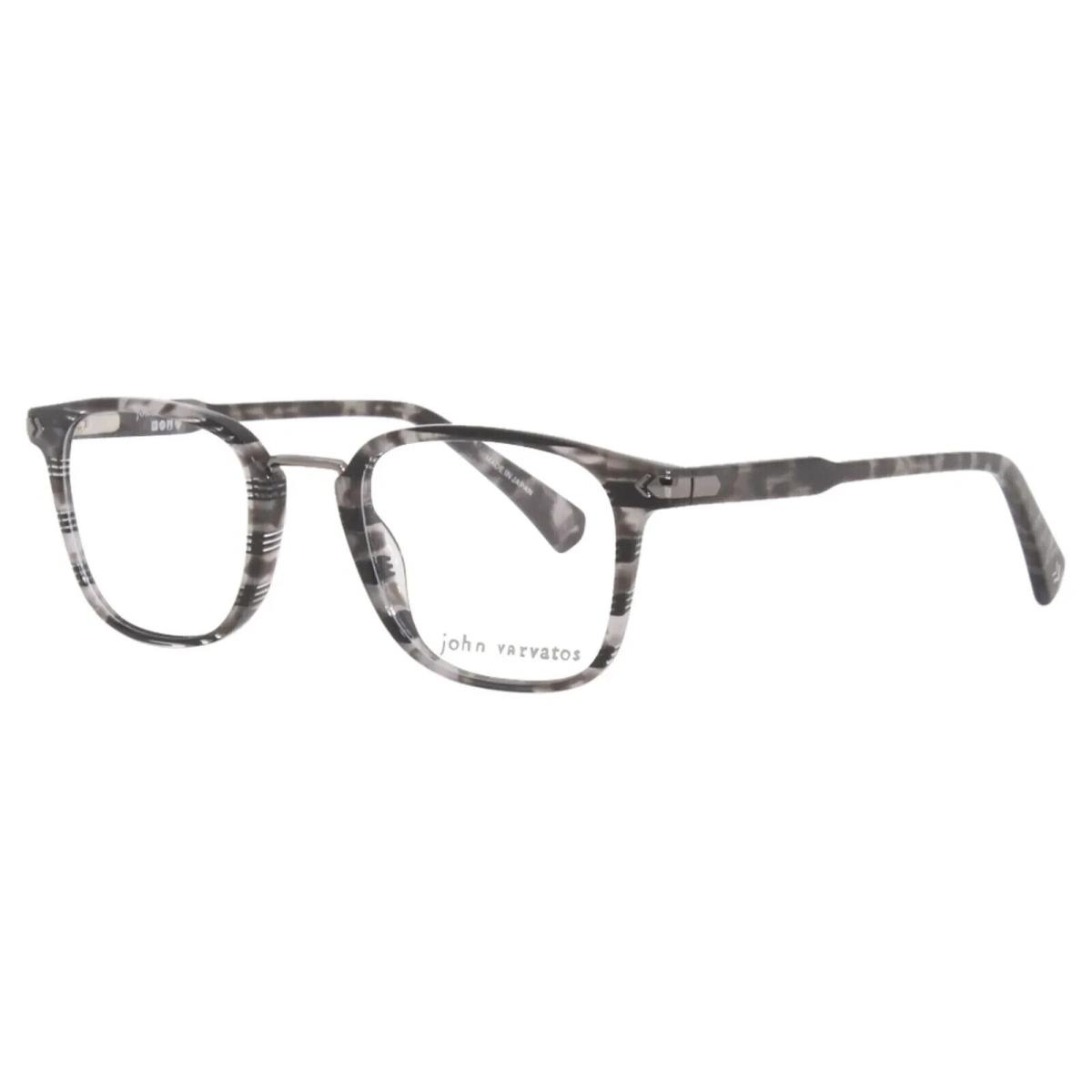 John Varvatos Men`s Eyeglasses VJV423 Striped Smoke Optical Frame 49-23-145 - Frame: Gray