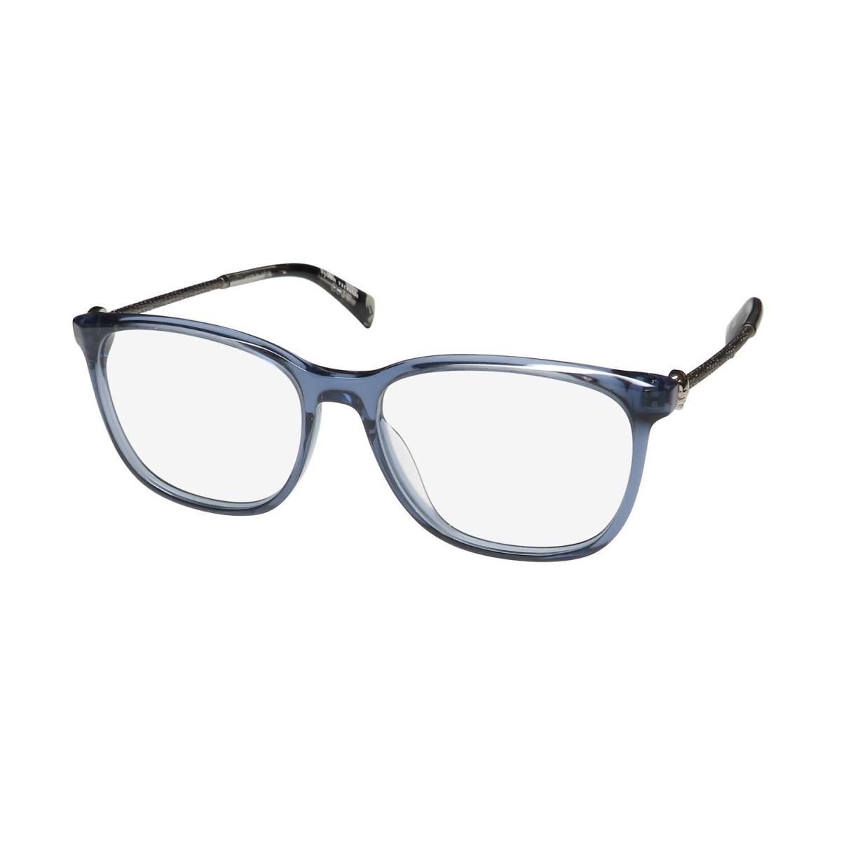 John Varvatos V419 Eyeglass Frame Full-rim Plastic Blue Smoke Mens 54-16-145