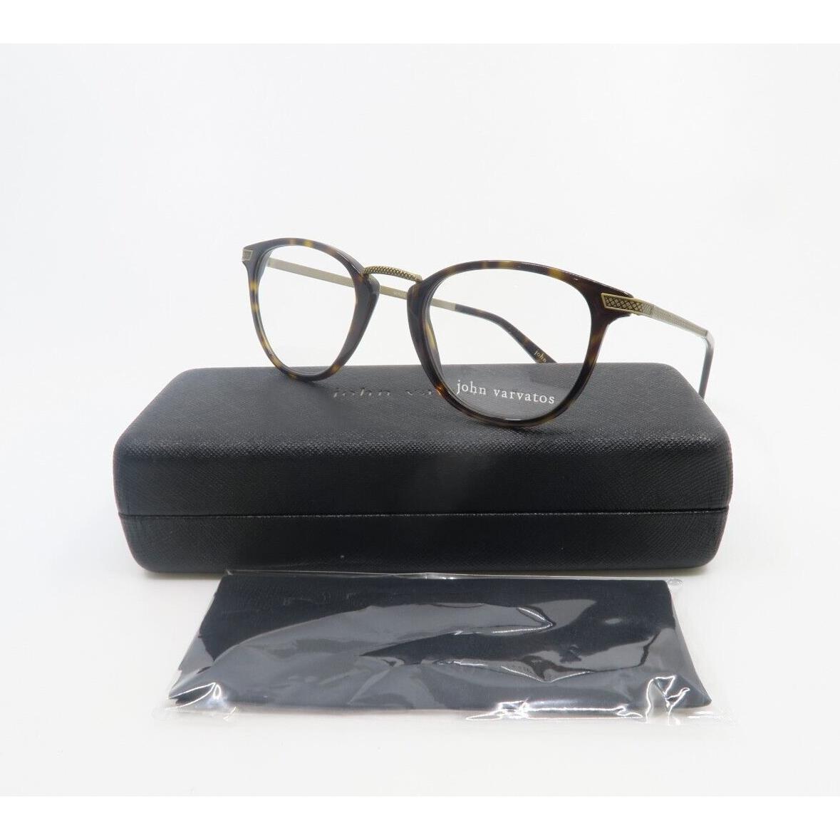 John Varvatos V372 Brown Tortoise/bronze Round Eyeglasses with Case