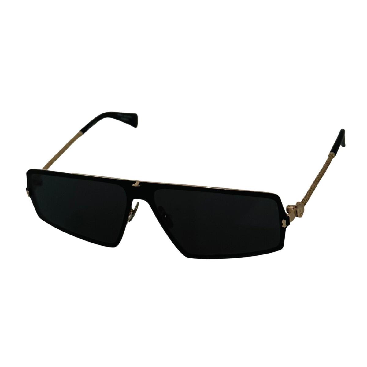 John Varvatos Mens Gold Black Metal Sunglass Shield V545