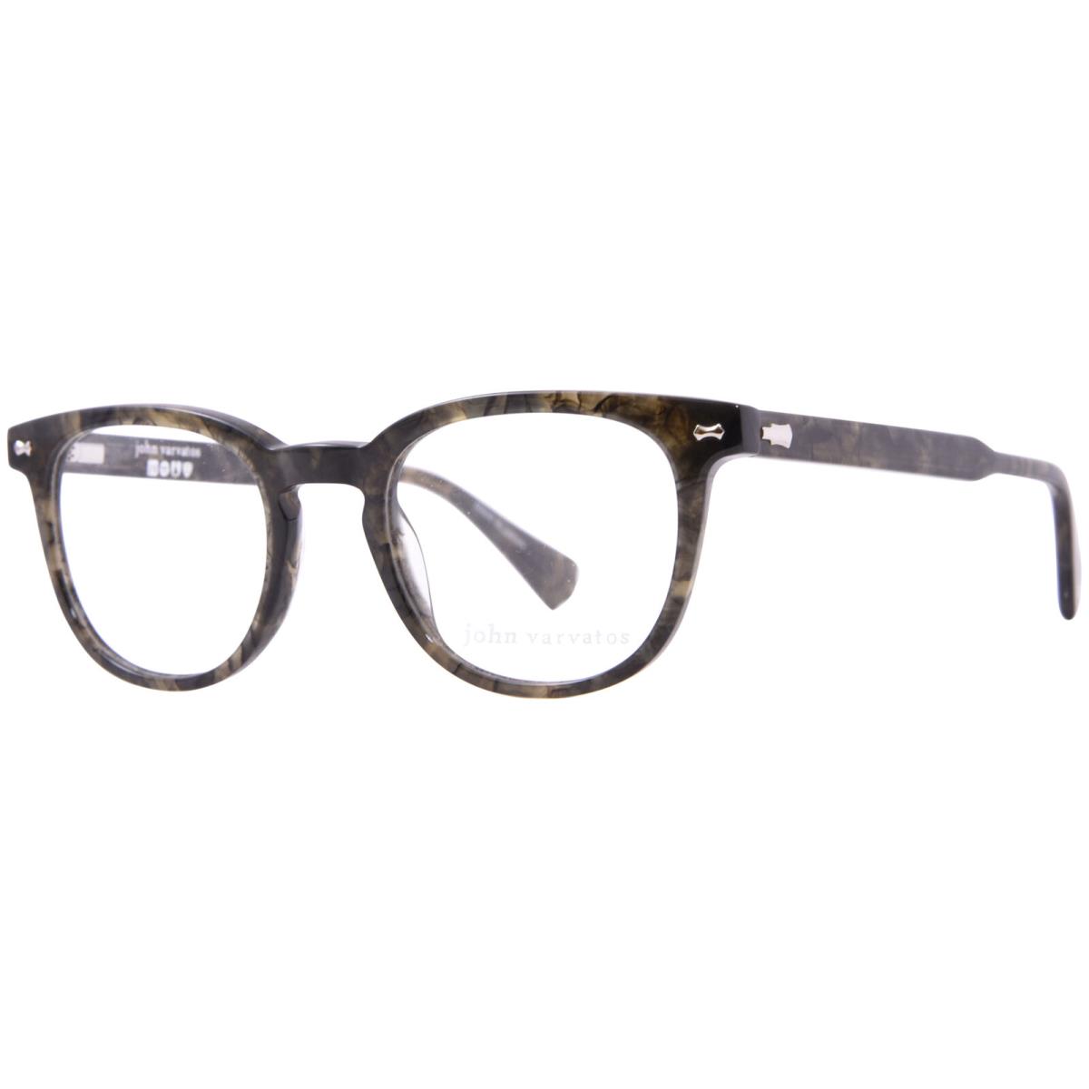 John Varvatos VJV426 Oli Eyeglasses Olive Men`s Full Rim Square Shape 49mm