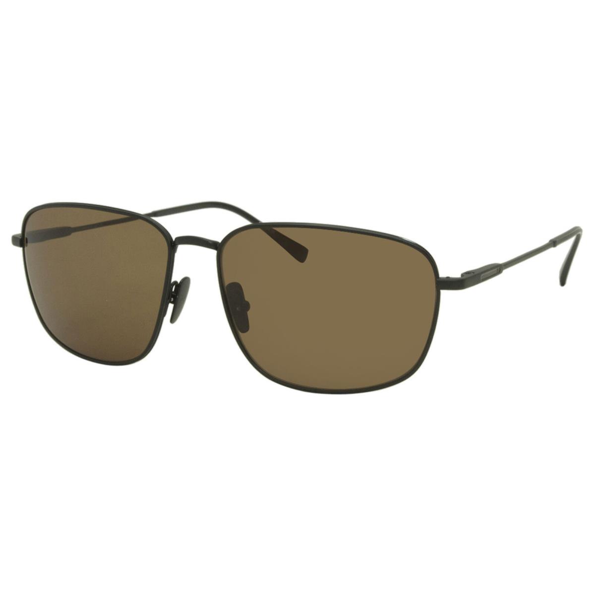 John Varvatos V548 Sunglasses Men`s Black/brown Lenses Rectangular 59mm - Frame: Black, Lens: Brown