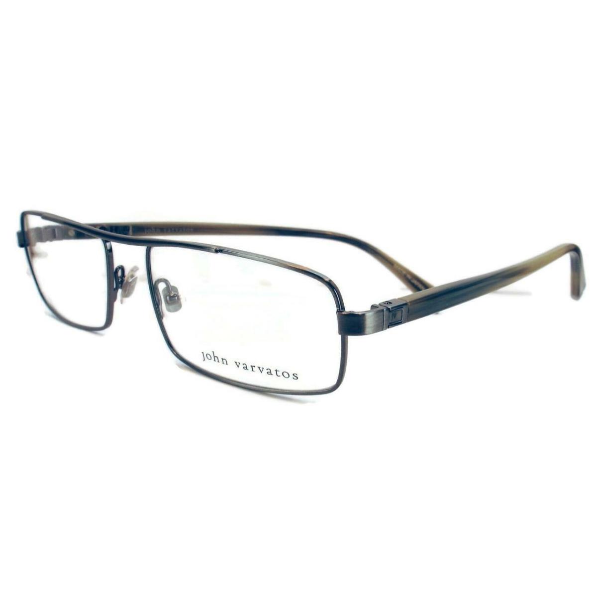 John Varvatos Eyeglasses 125 Pewter Men Eyeglasses Metal Plastic 56-17-140