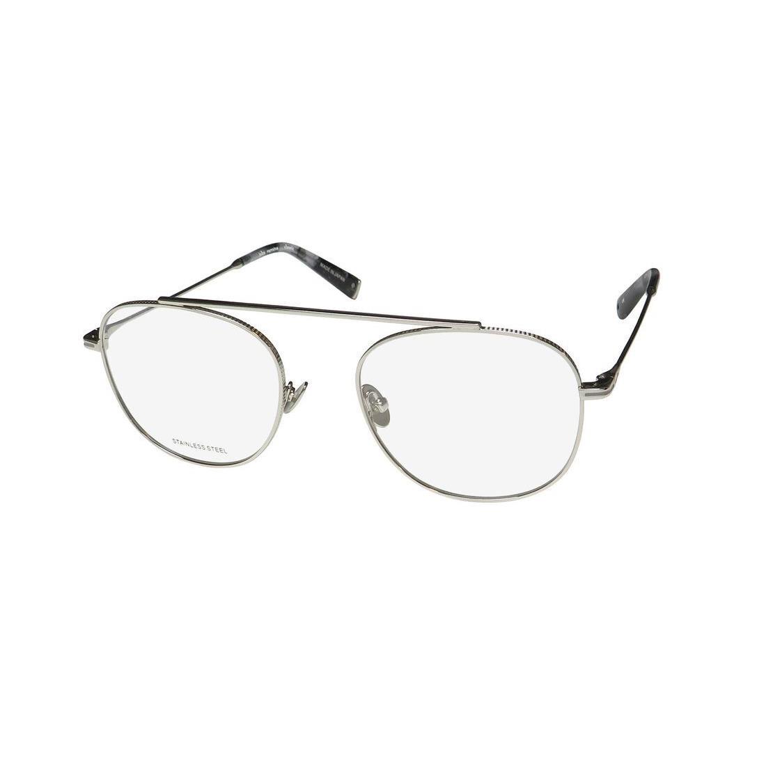 John Varvatos V176 Eyewear Silver Shield Silver 52-19-145 Metal Full-rim