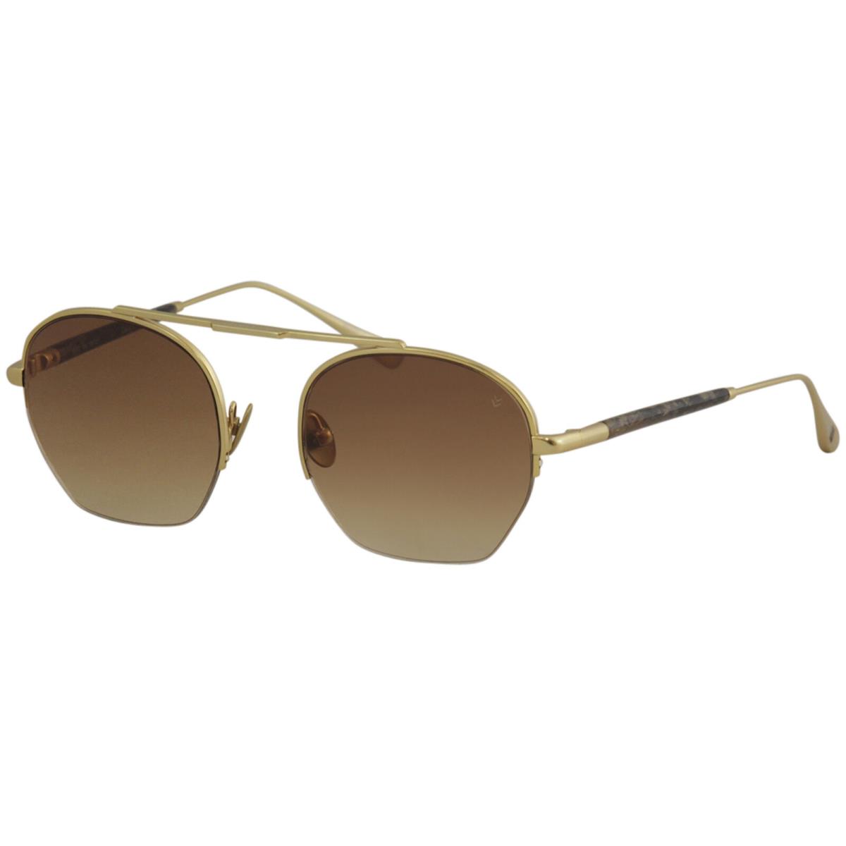 John Varvatos Men`s V534 V/534 Gold Round Sunglasses 50mm