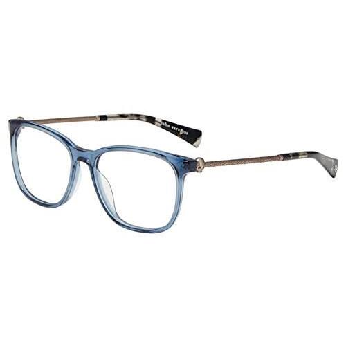 John Varvatos V419 Unisex Eyeglasses Frame Blue Crystal Silver Skull Round 54mm