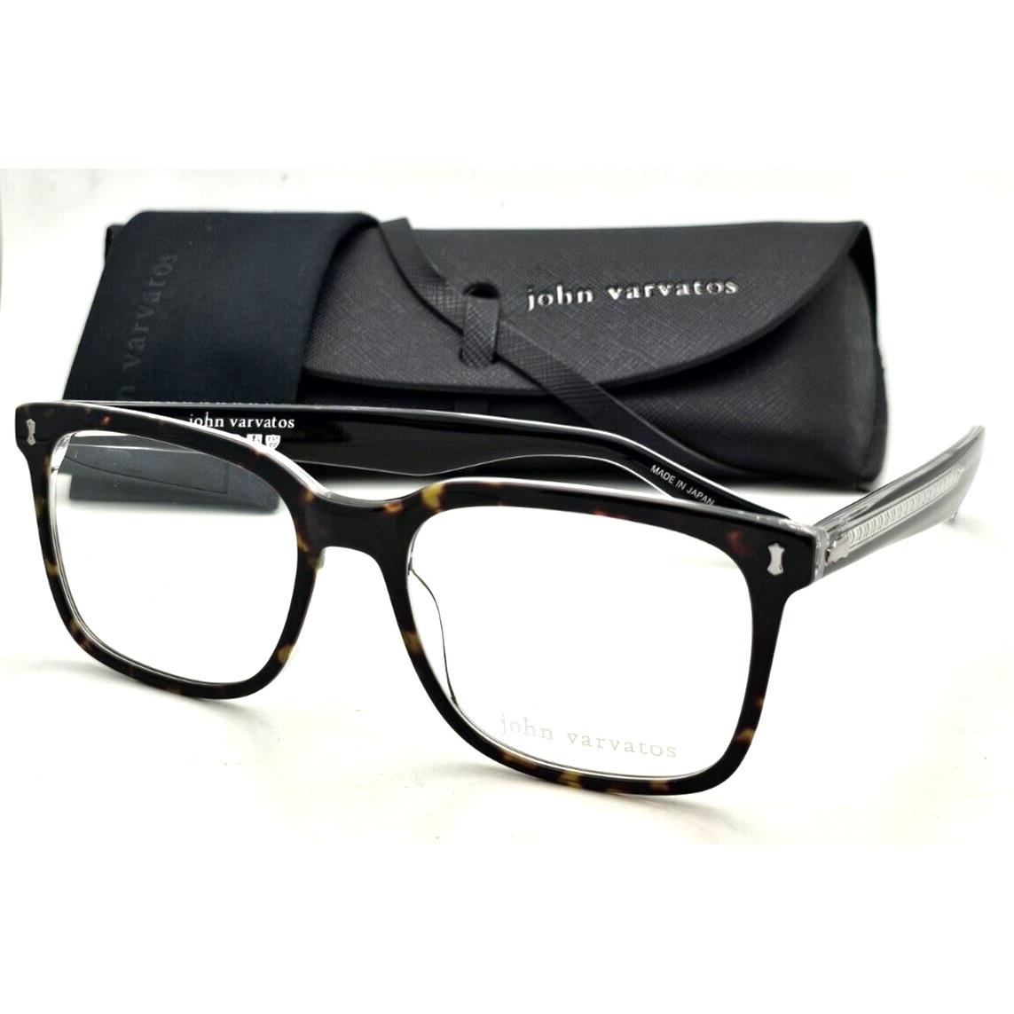 John Varvatos Rx-able Eyeglasses V415 54-18 Tortoise Crystal Silver Frames