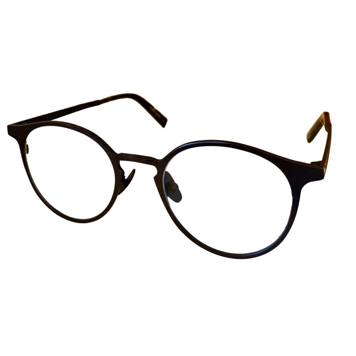 John Varvatos Mens Matte Gunmetal Round Metal Eyewear Frame V168 49mm - Frame: Matte Gunmetal